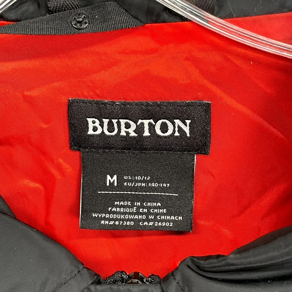 Burton Coach Jacket Mens Medium Black Graphic Sportswear Performance Athleisure